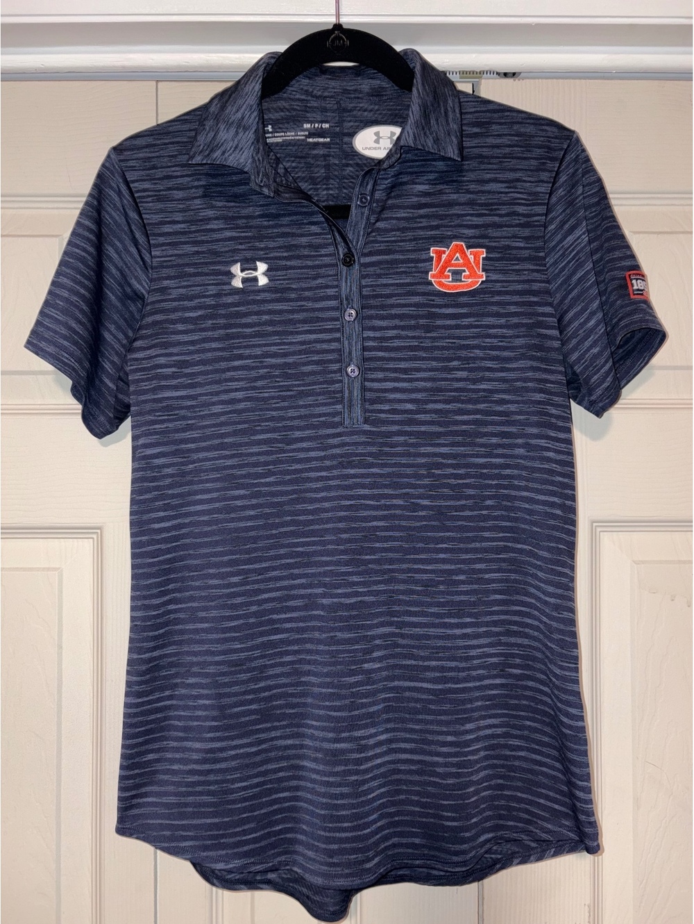 Under Armour Auburn Tigers Women’s Golf Polo Navy Space Dye SEC Game